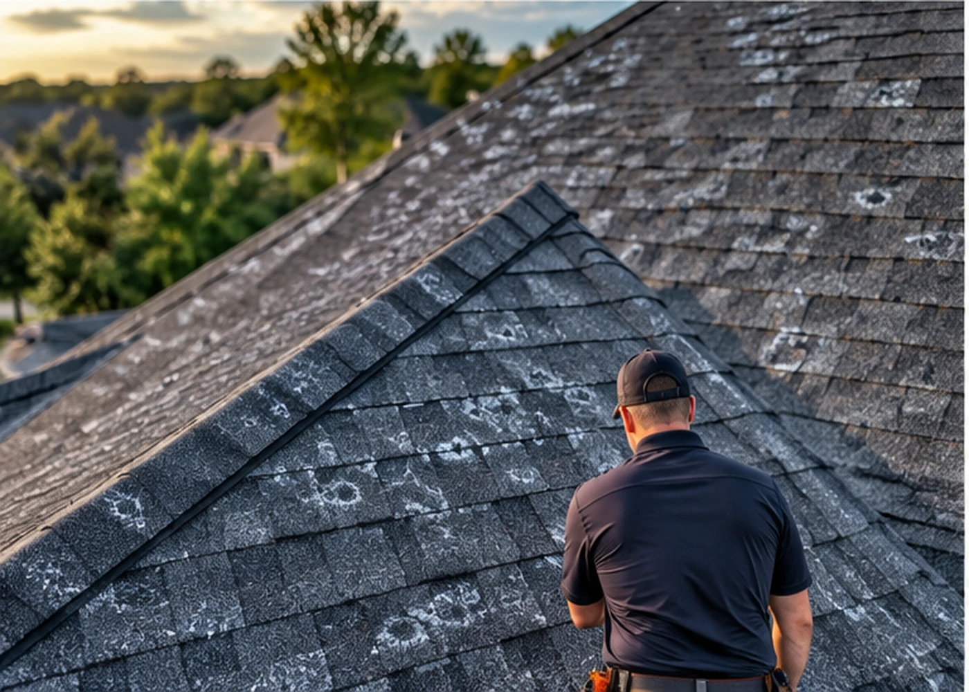 Roof inspection after a North Texas hail storm